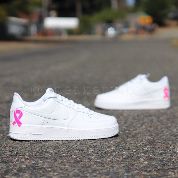 Nike Air Force One Breast Cancer Awareness Pink Ribbon Custom - Picture 9 of 9